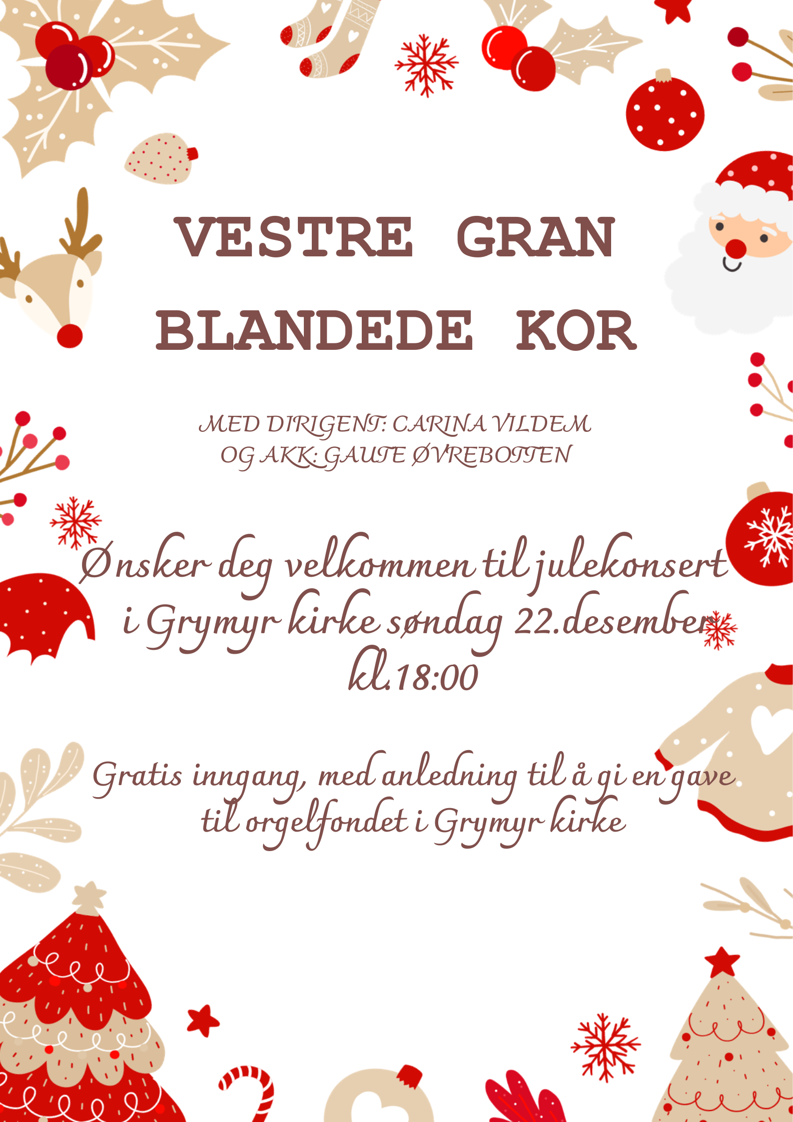 Artikkelbilde til artikkelen Julekonsert søndag 22. desember 2024